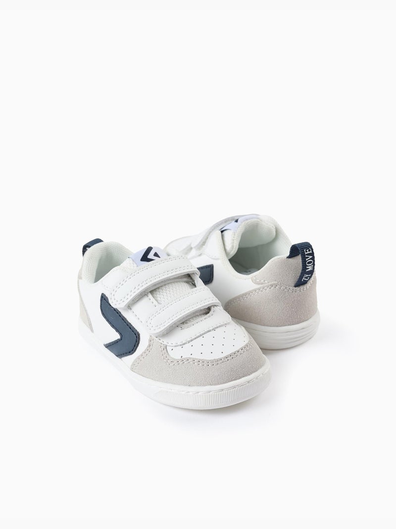 Baskets avec fermeture à scratch Blanc - Kiabi