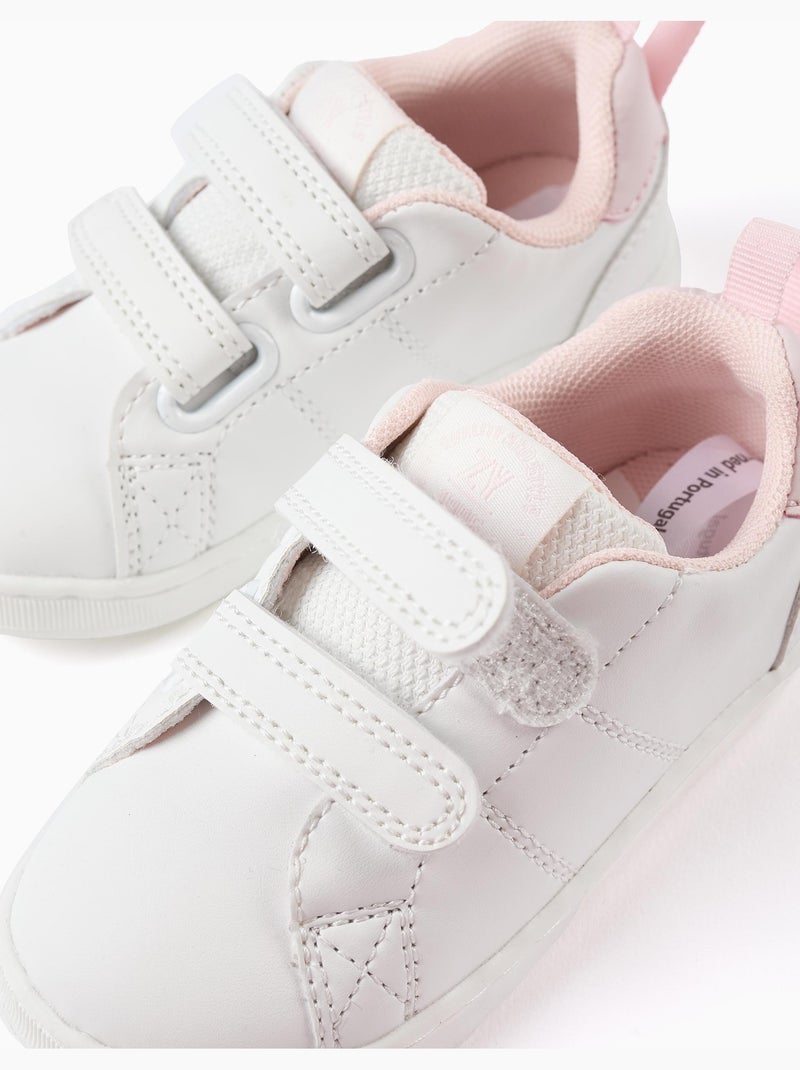 Baskets avec fermeture à scratch Blanc - Kiabi