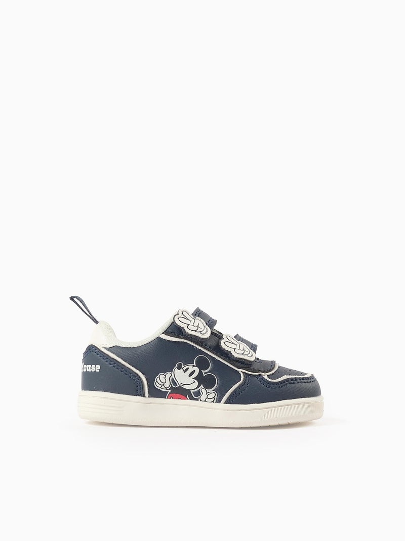 Baskets avec Fermeture à Scratch Mickey Bleu foncé - Kiabi