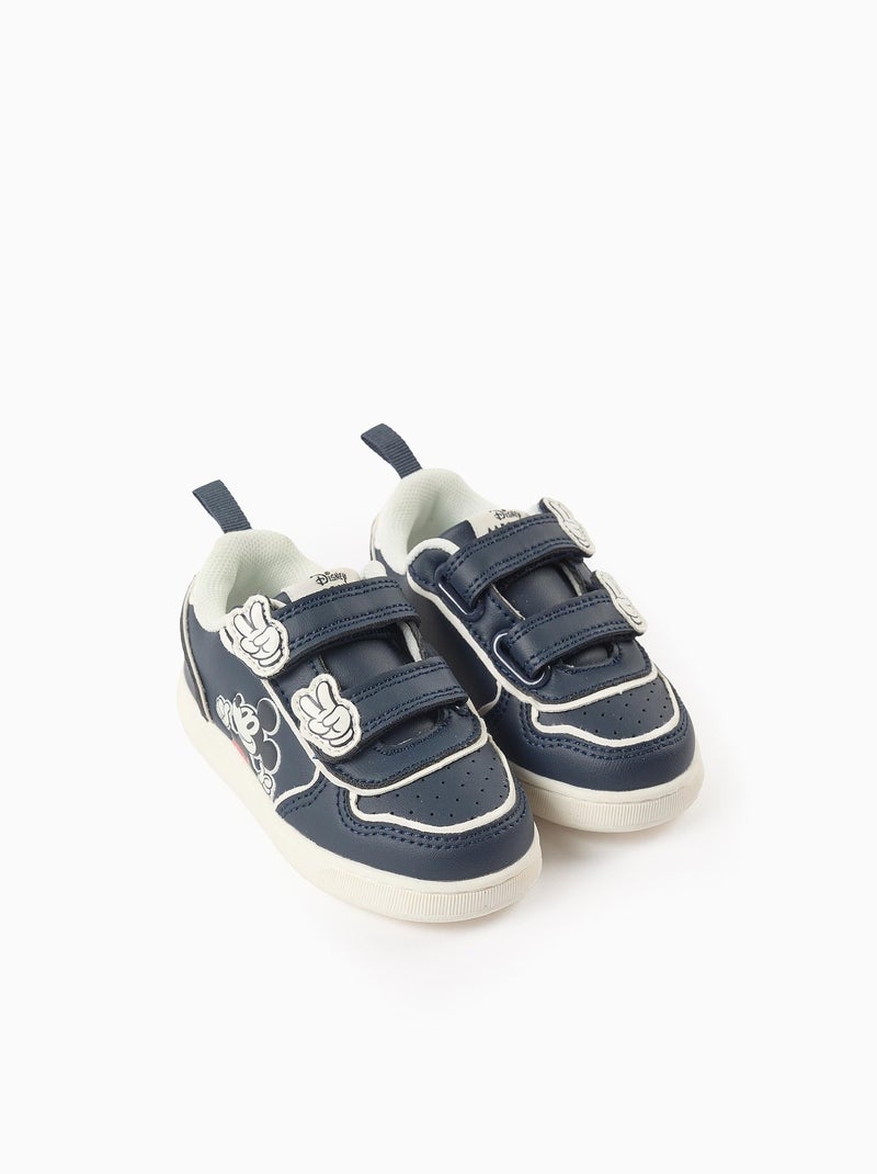 Baskets avec Fermeture à Scratch Mickey Bleu foncé - Kiabi
