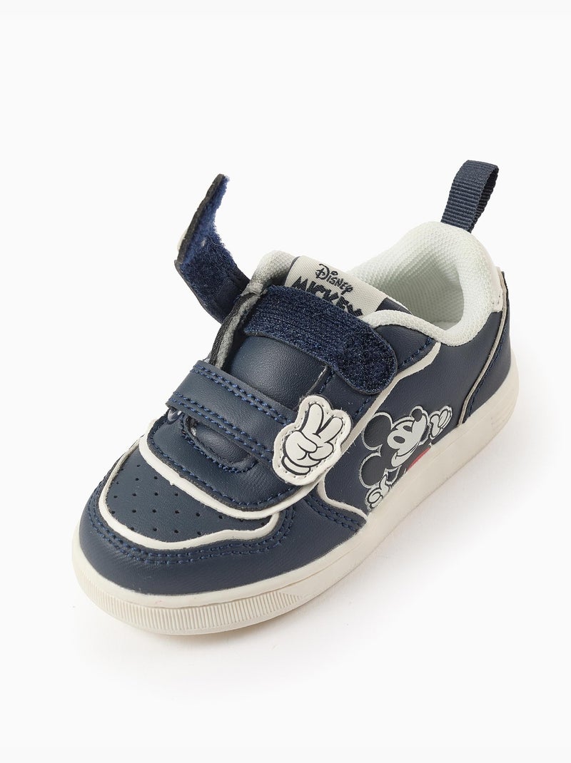 Baskets avec Fermeture à Scratch Mickey Bleu foncé - Kiabi
