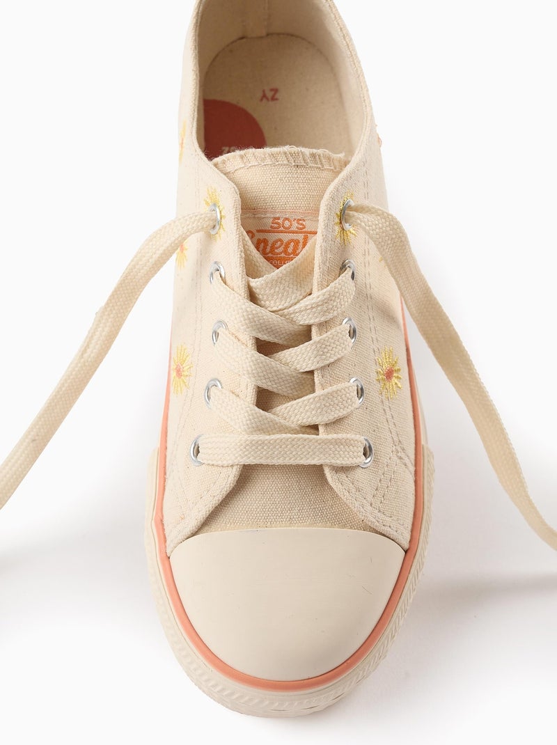 Baskets avec Fleurs Beige - Kiabi