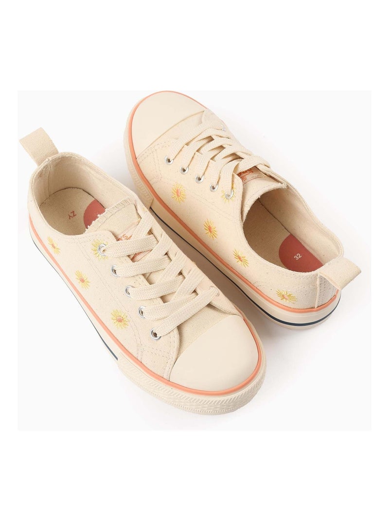 Baskets avec Fleurs Beige - Kiabi