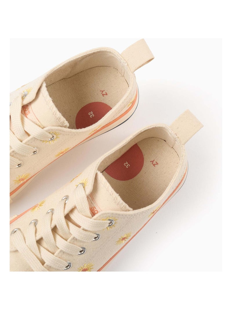 Baskets avec Fleurs Beige - Kiabi