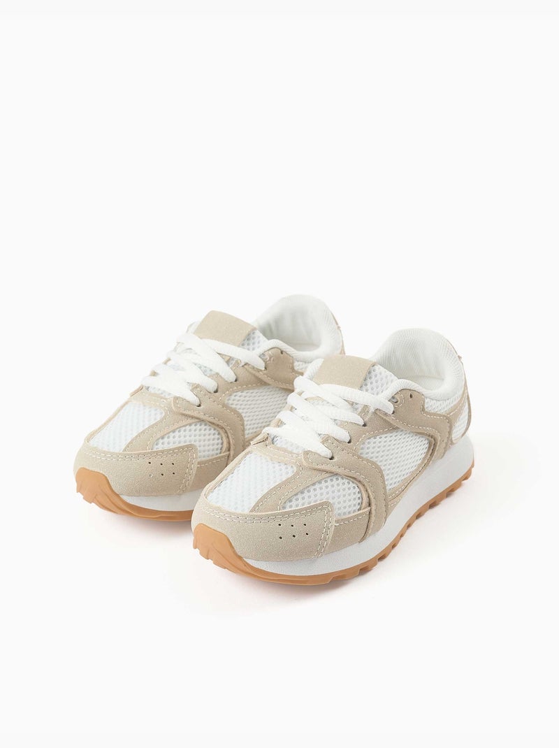 Baskets avec lacets et semelle en caoutchouc antidérapante Beige - Kiabi