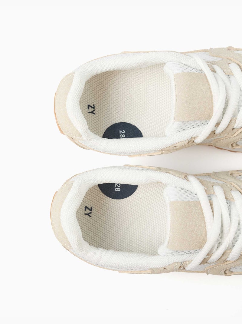 Baskets avec lacets et semelle en caoutchouc antidérapante Beige - Kiabi