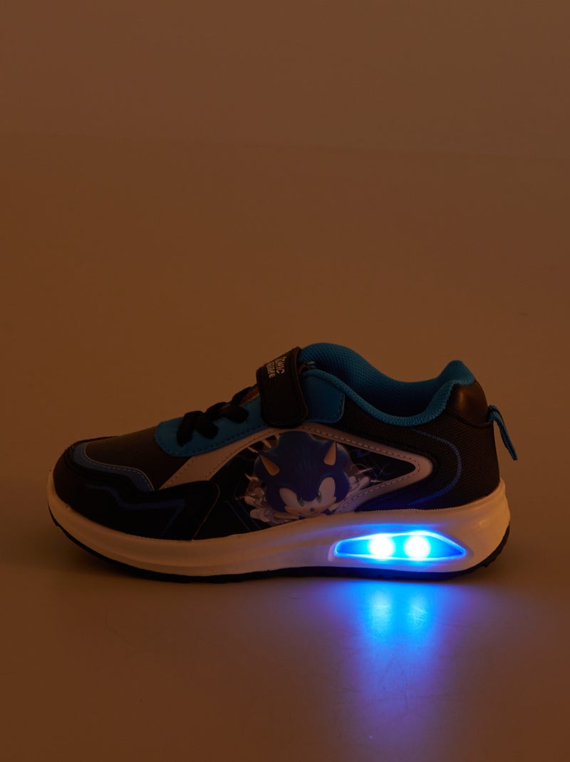 Baskets avec LED lumineuse 'Sonic' 'SEGA' Noir/bleu - Kiabi
