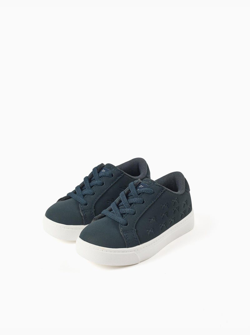 Baskets avec nœuds en relief et lacets élastiques Bleu Bleu - Kiabi