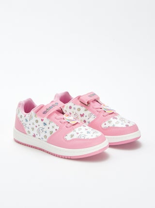 Baskets avec ouverture par scratch + lacets élastiques 'licornes'