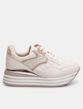 Baskets avec semelle plateforme et strass appliqués BATA