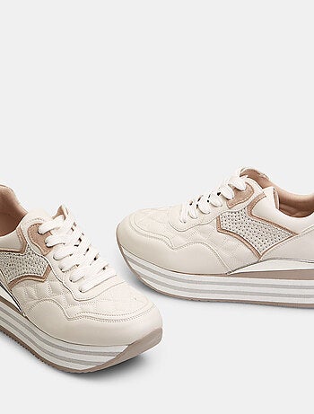 Baskets avec semelle plateforme et strass appliqués BATA