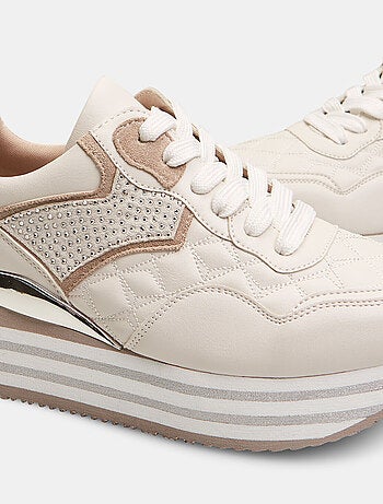 Baskets avec semelle plateforme et strass appliqués BATA