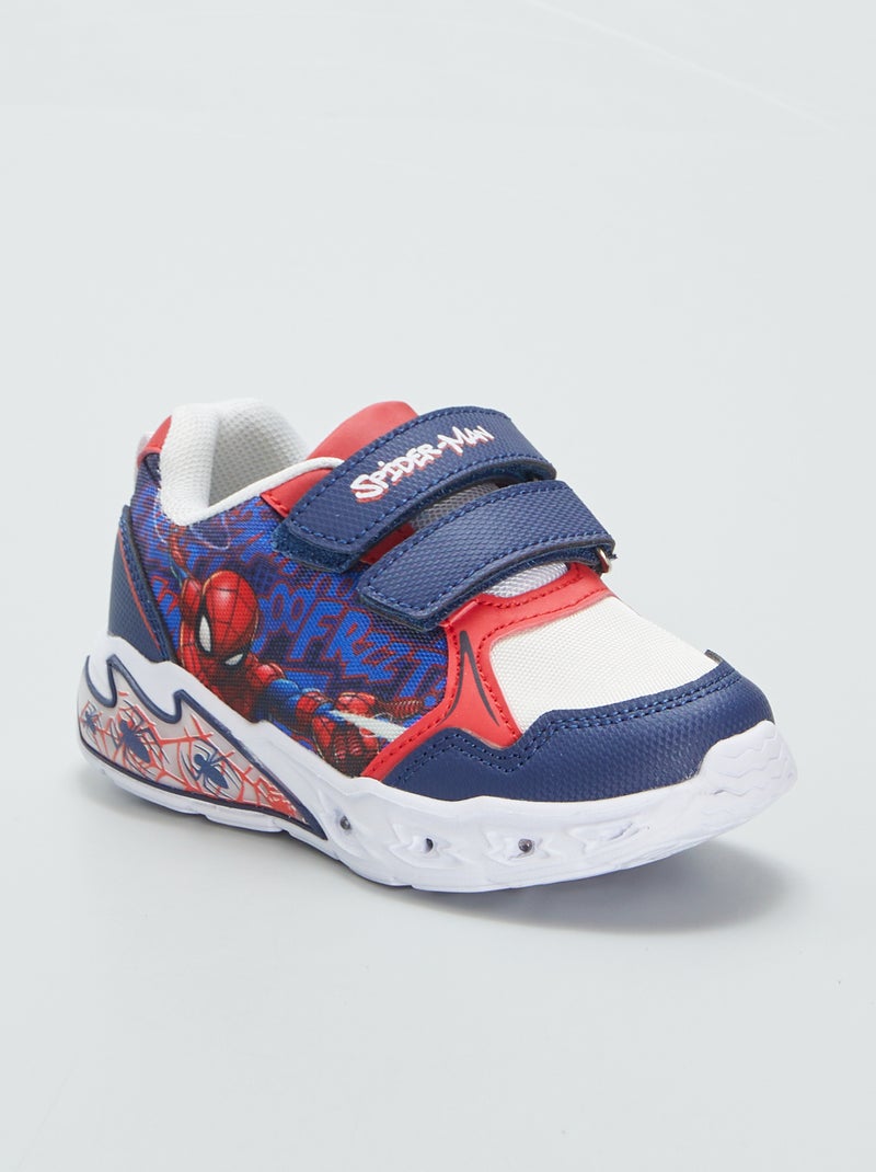 Baskets avec semelles lumineuses ‘Spiderman’ Bleu/blanc/rouge - Kiabi