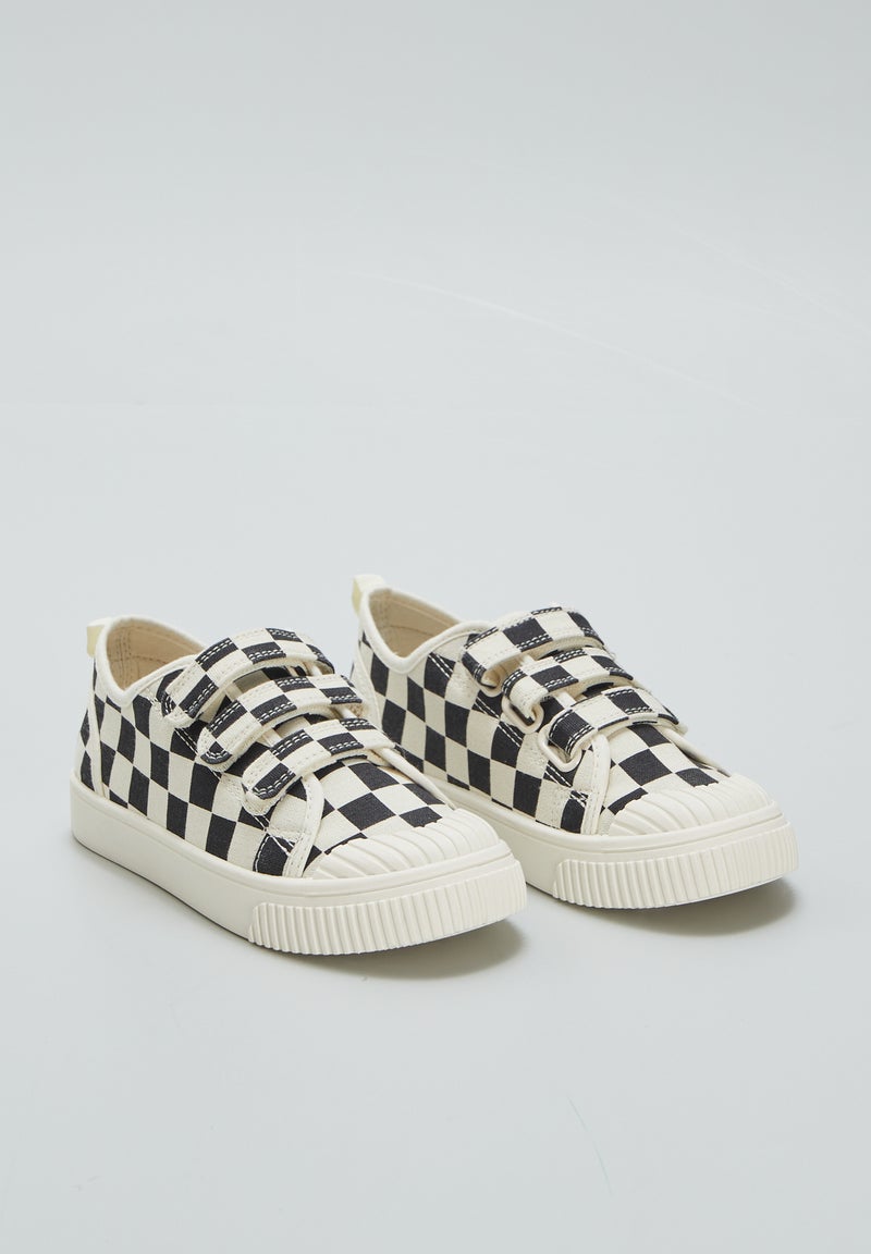 Baskets basses 3 scratchs Noir/blanc - Kiabi