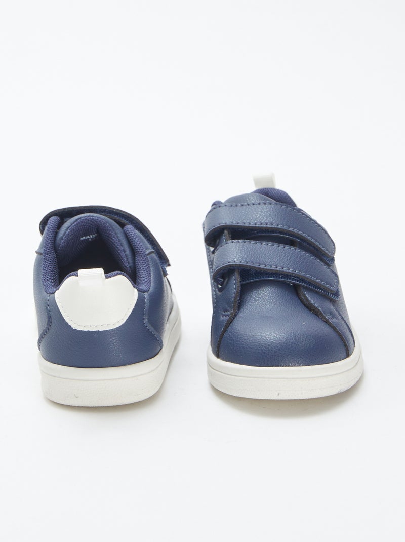 Baskets basses à 2 scratchs BLEU - Kiabi
