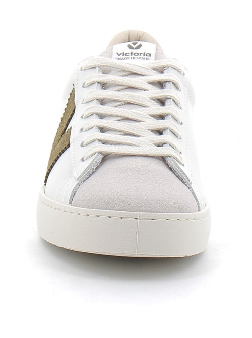 Baskets Basses à Lacets en Cuir Pour Femme - Kiabi