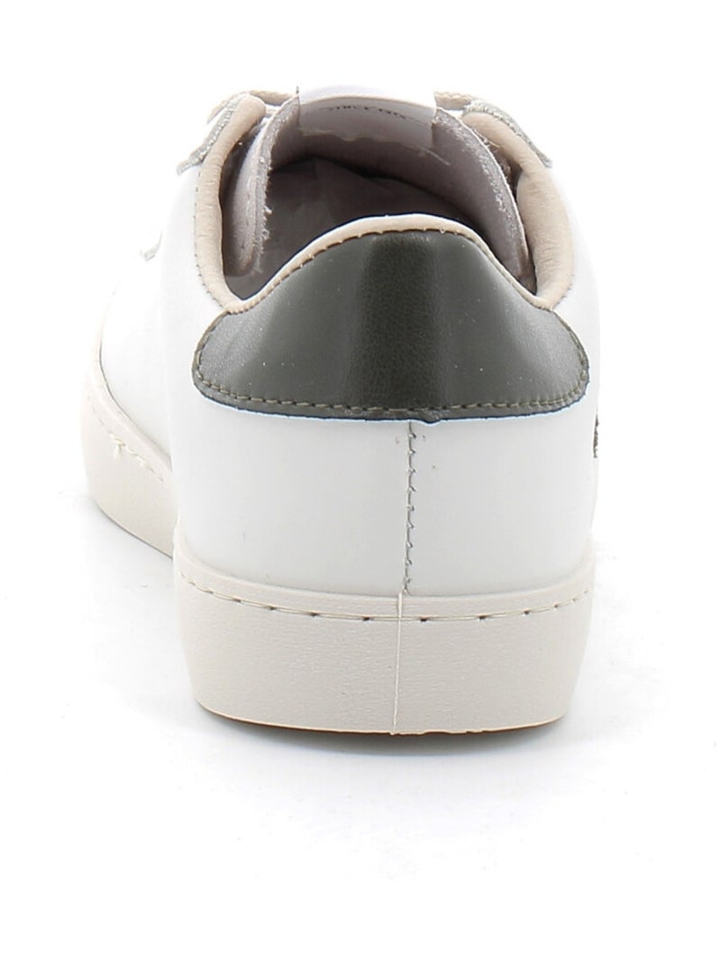 Baskets Basses à Lacets en Cuir Pour Femme Kaki - Kiabi