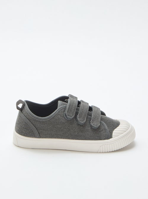Baskets basses à scratchs en toile - Kiabi