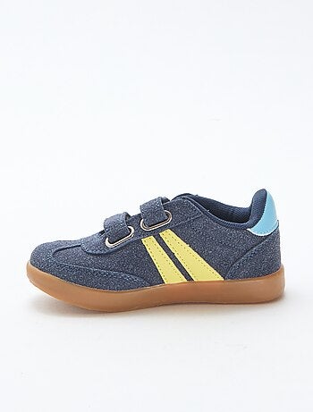 Baskets basses à scratchs tricolore