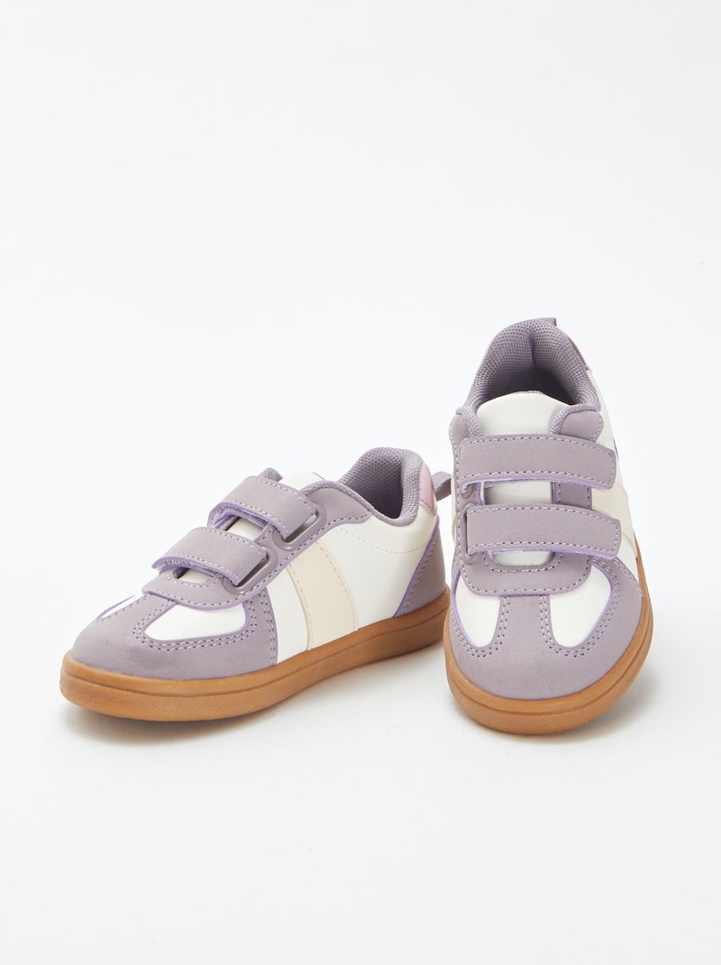 Baskets basses à scratchs Violet - Kiabi