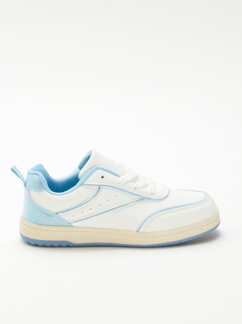 Baskets basses avec détails pailletés Bleu - Kiabi