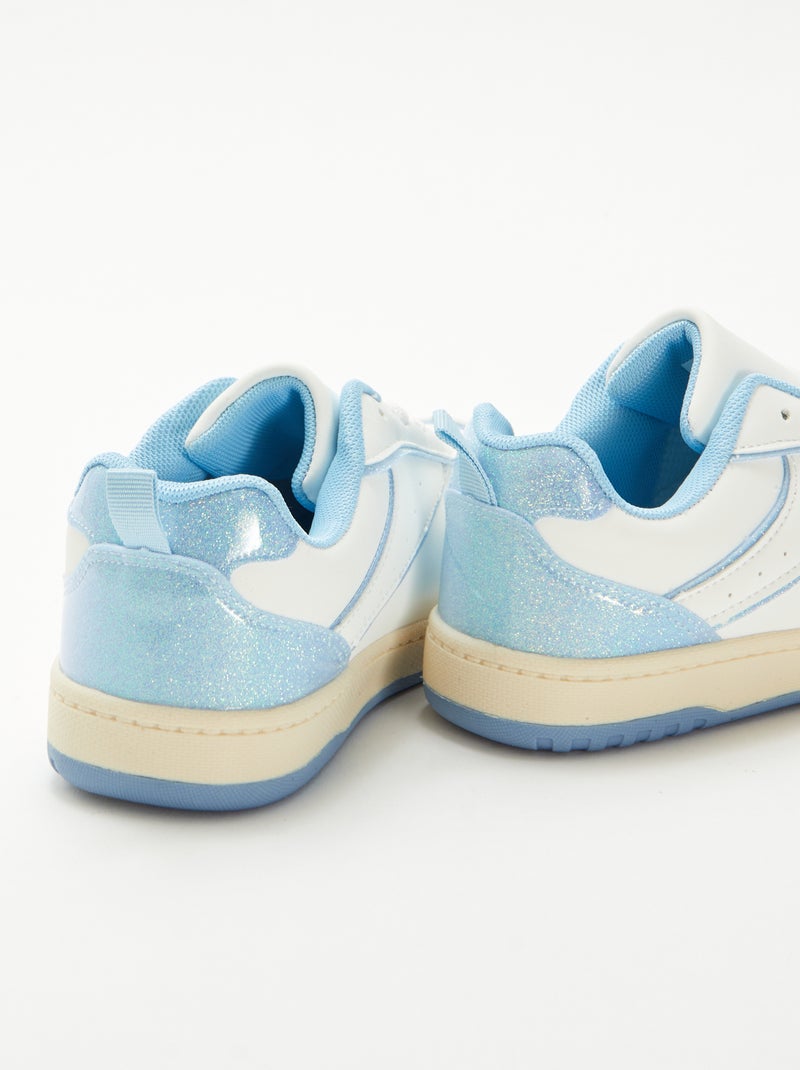 Baskets basses avec détails pailletés Bleu - Kiabi