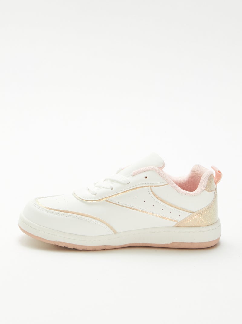 Baskets basses avec détails pailletés Rose - Kiabi