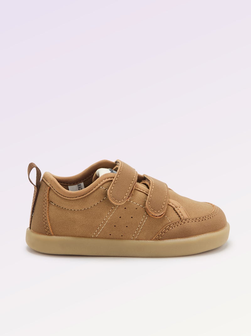 Baskets basses avec ouverture par scratch - Barefoot Jaune - Kiabi