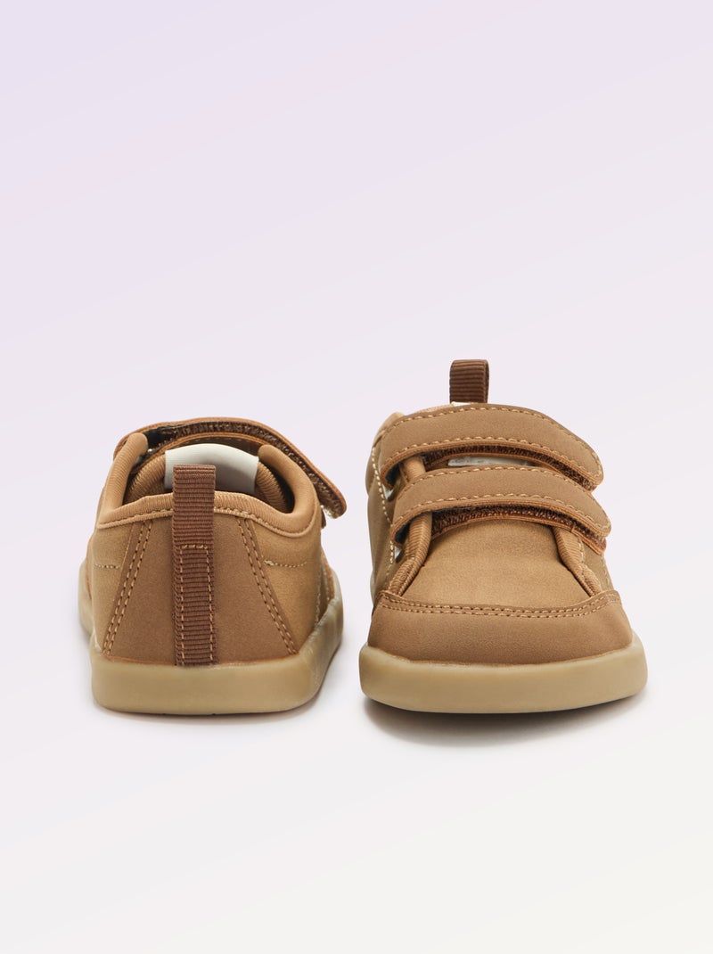 Baskets basses avec ouverture par scratch - Barefoot Jaune - Kiabi