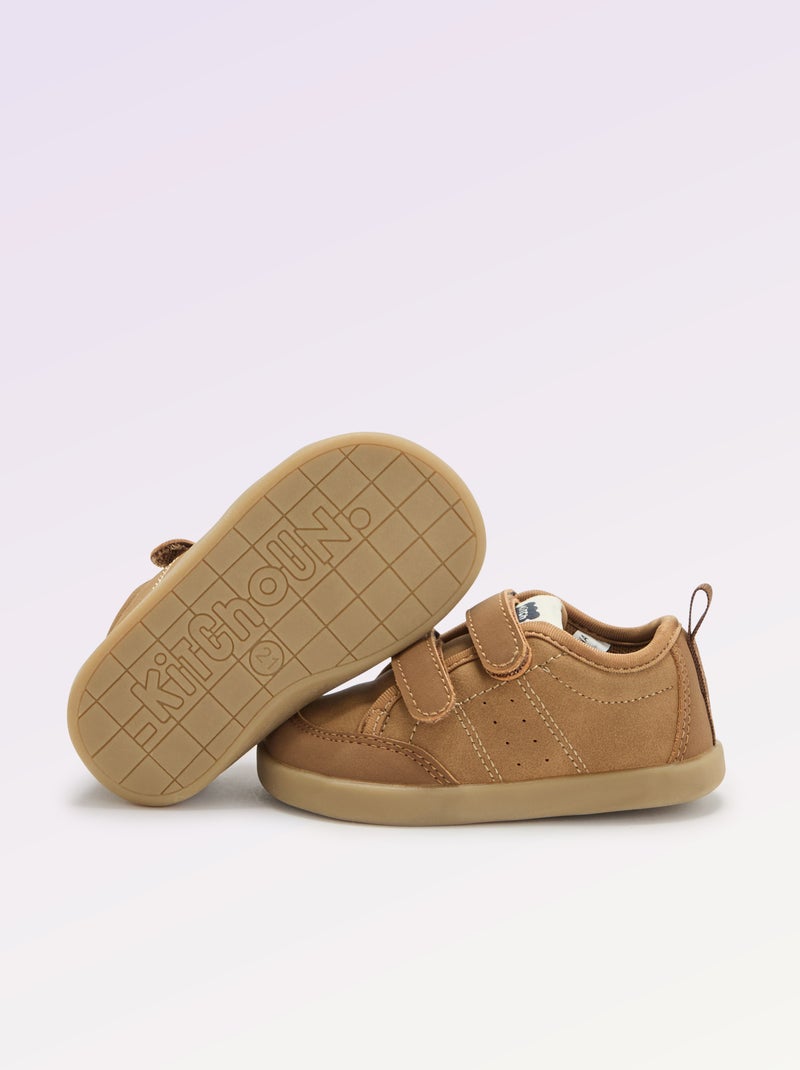 Baskets basses avec ouverture par scratch - Barefoot Jaune - Kiabi