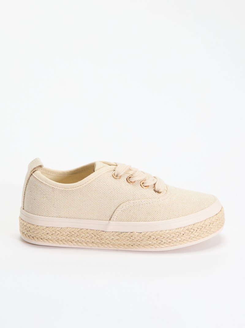 Baskets basses avec semelle en corde Jaune - Kiabi