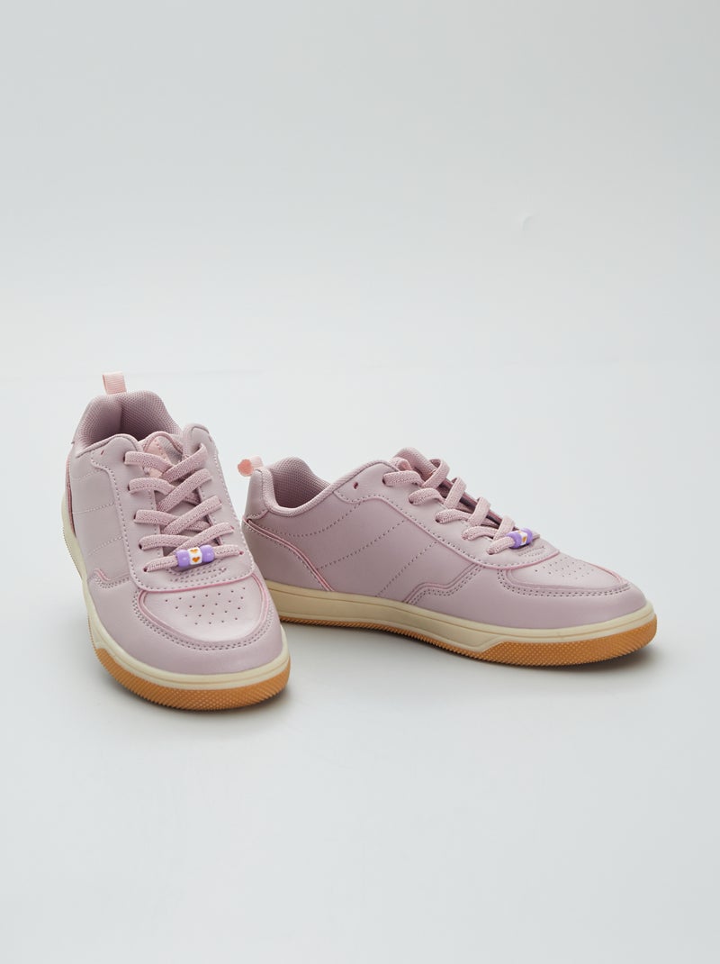 Baskets basses avec ses détails perles Violet - Kiabi
