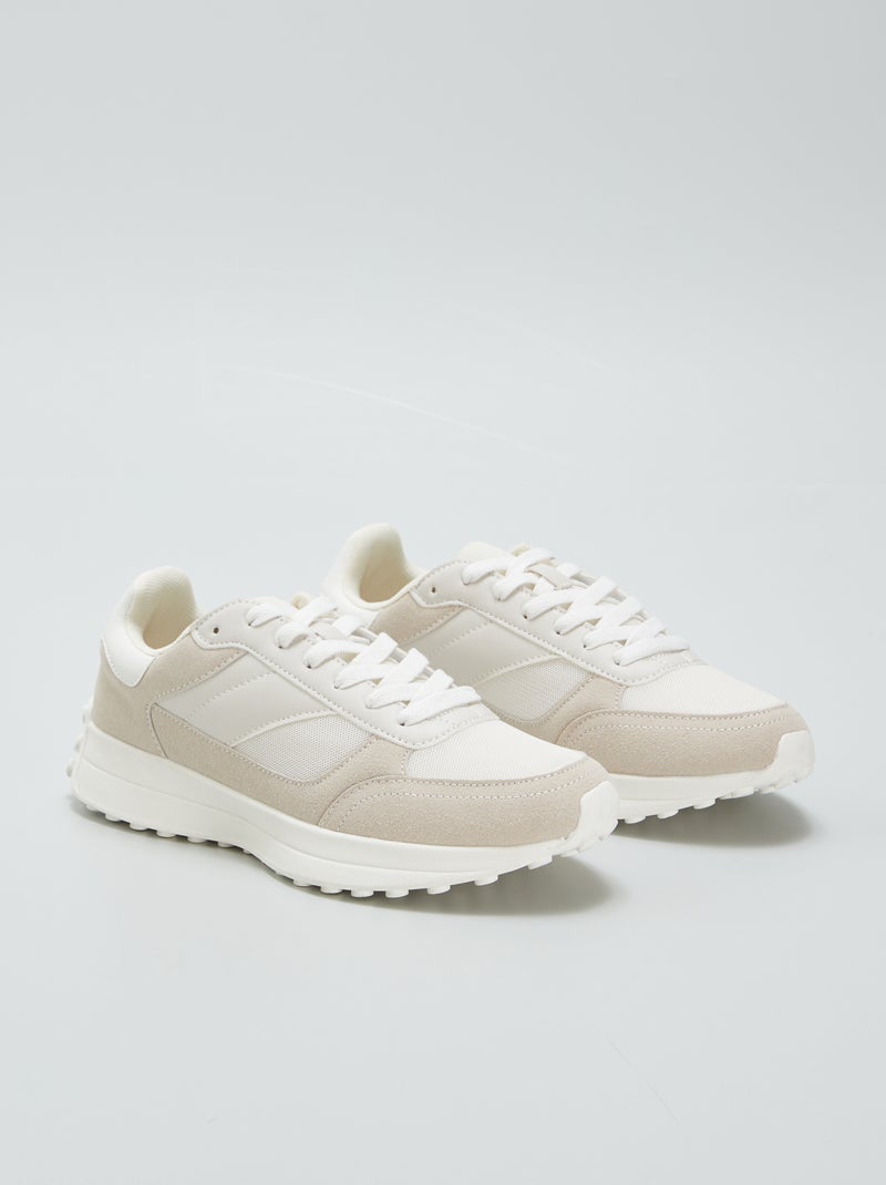 Baskets basses Beige/blanc - Kiabi