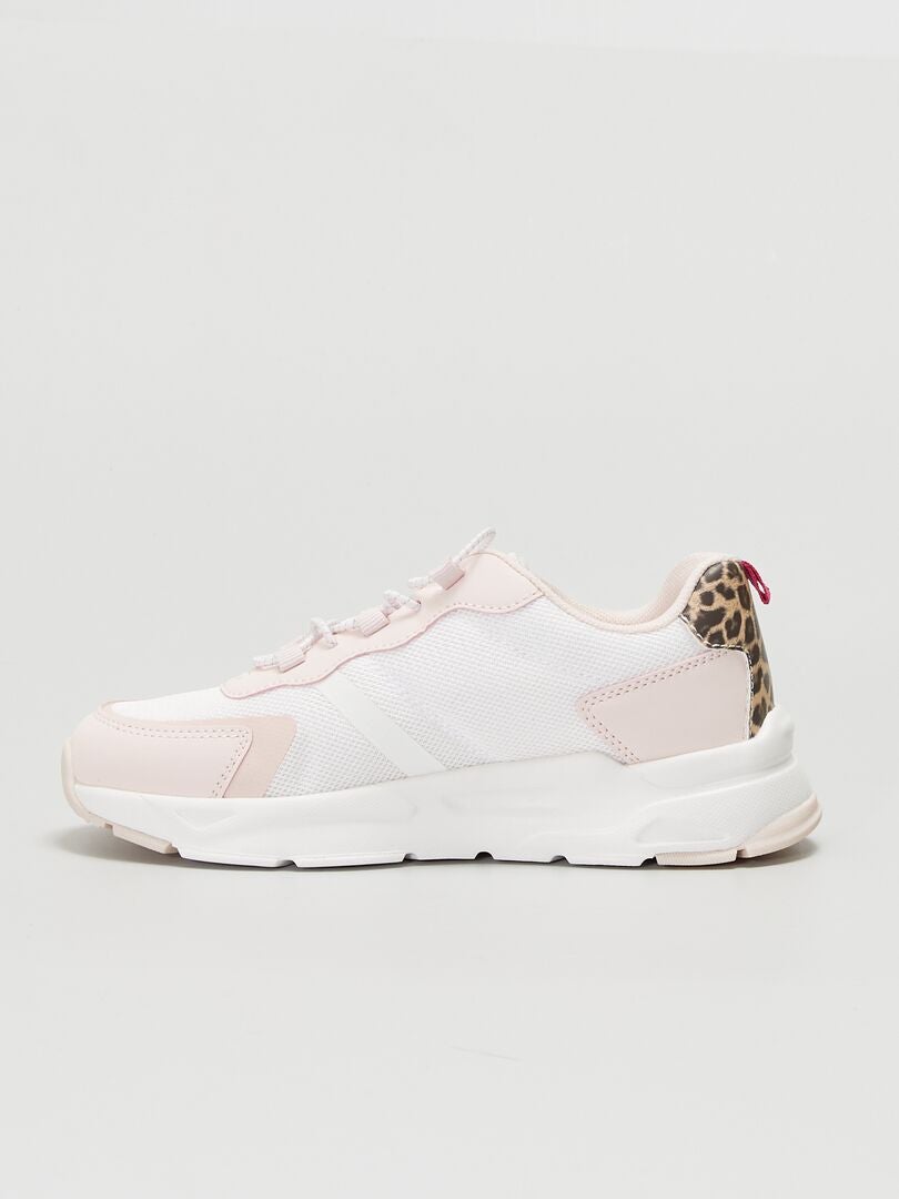 Baskets basses bimatière Rose Kiabi 22.00€