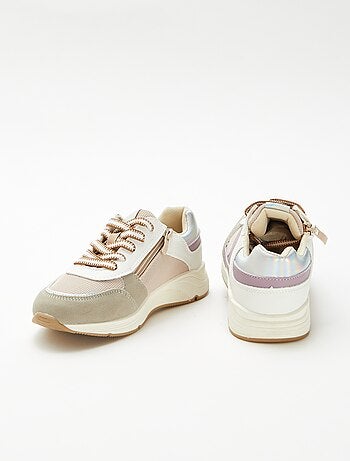 Baskets basses bi-matière