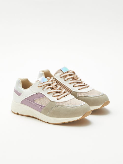 Baskets basses bi-matière - Kiabi