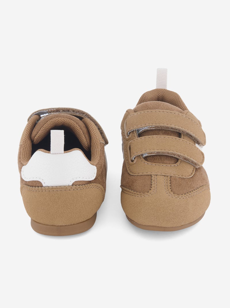 Baskets basses bicolores Beige - Kiabi