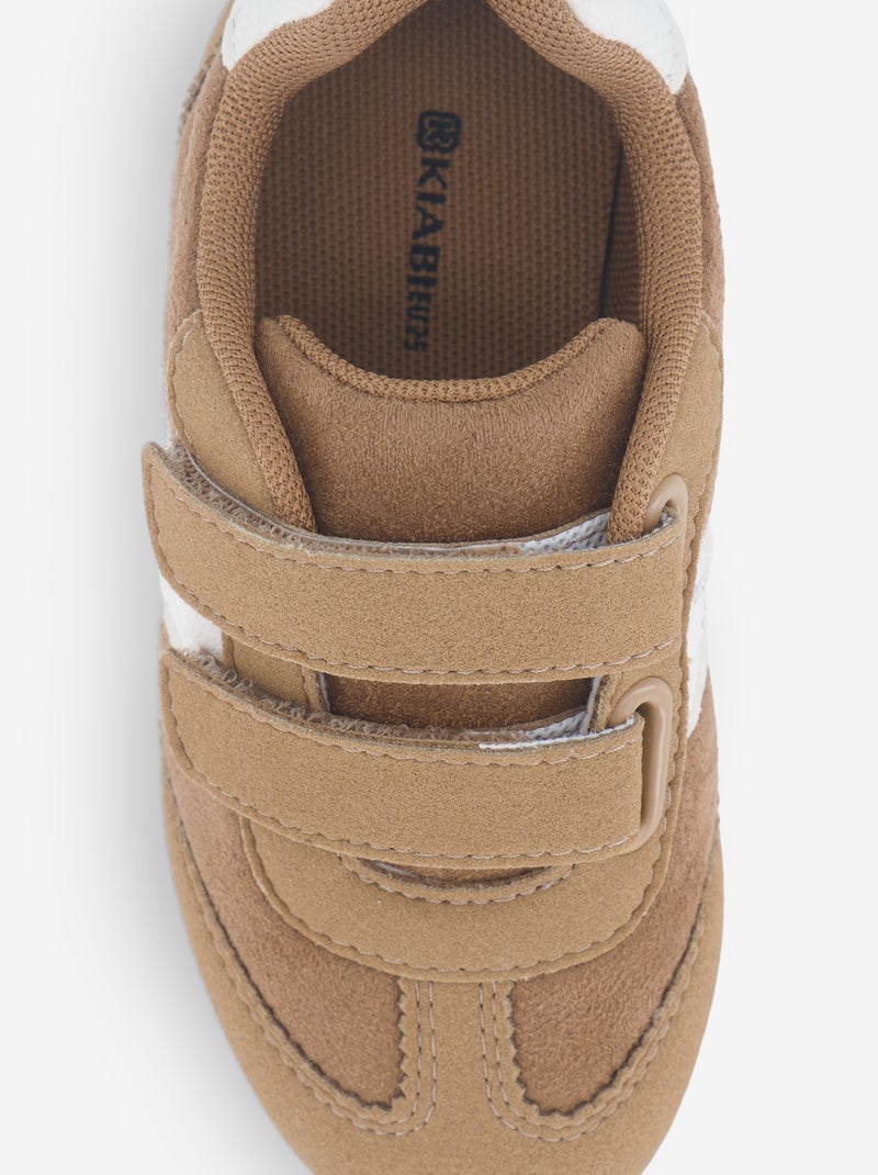 Baskets basses bicolores Beige - Kiabi