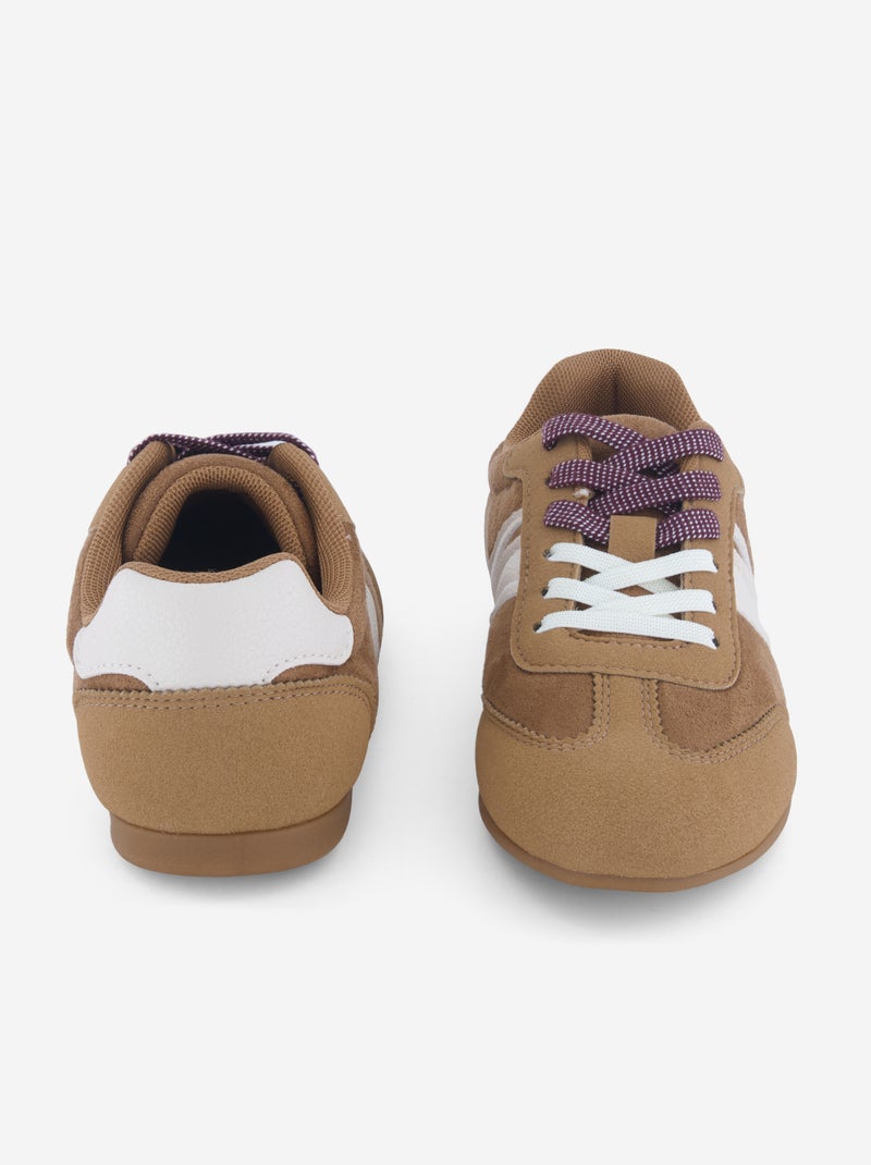 Baskets basses bicolores Beige - Kiabi