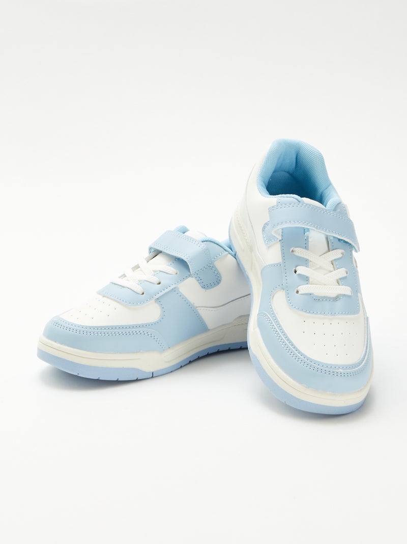 Baskets basses bicolores Bleu - Kiabi