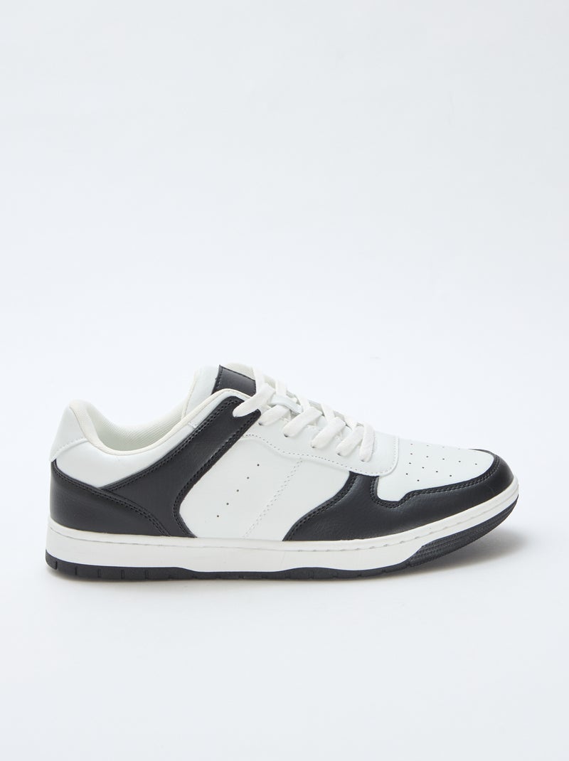 Baskets basses bicolores Noir - Kiabi