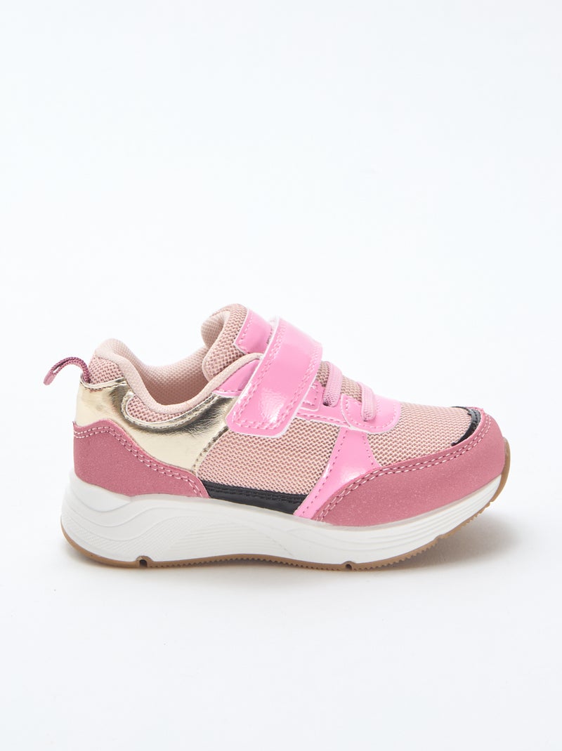 Baskets basses bicolores Rose - Kiabi