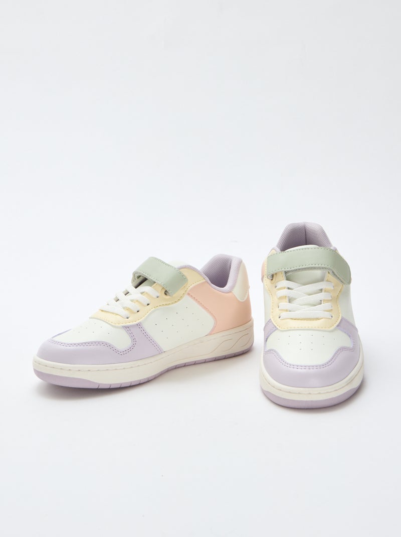Baskets basses bicolores Rose - Kiabi
