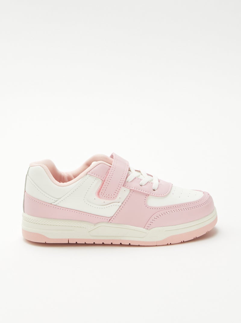 Baskets basses bicolores Rose - Kiabi