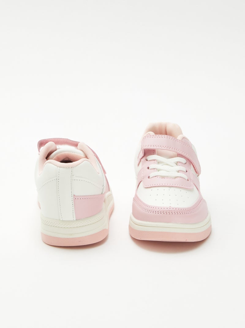 Baskets basses bicolores Rose - Kiabi