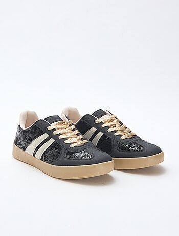 Baskets basses effet or