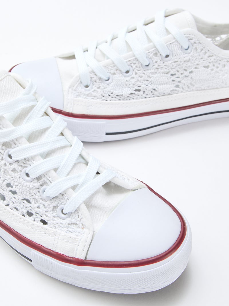 Baskets basses en macramé Blanc - Kiabi