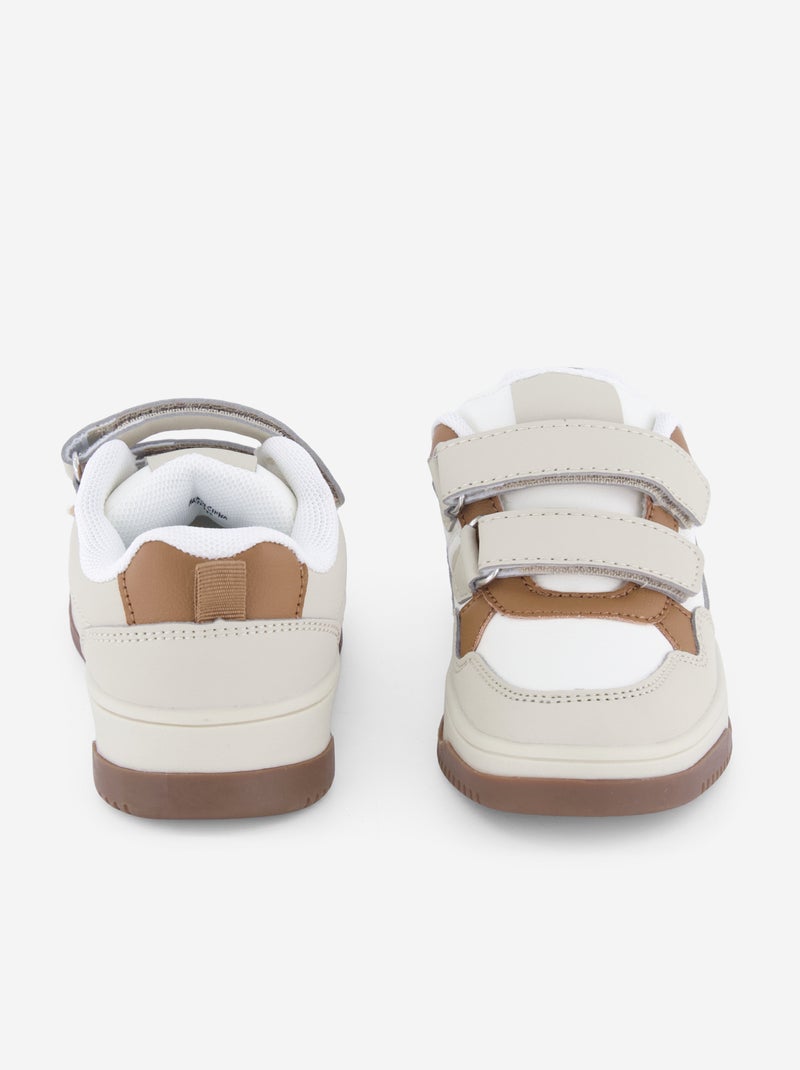Baskets basses en simili Beige - Kiabi