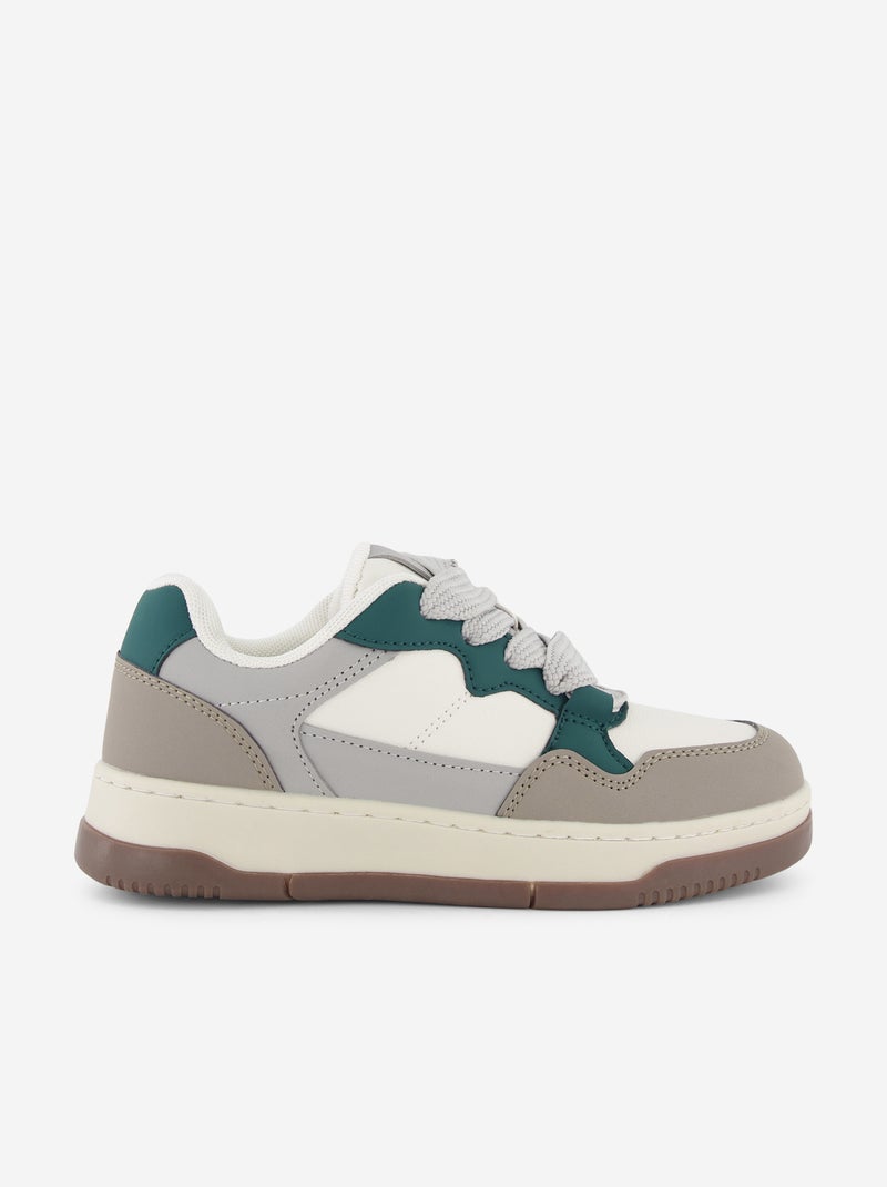 Baskets basses en simili Gris - Kiabi