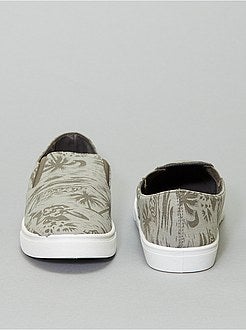 Baskets basses en textile imprimé hawaï - Kiabi